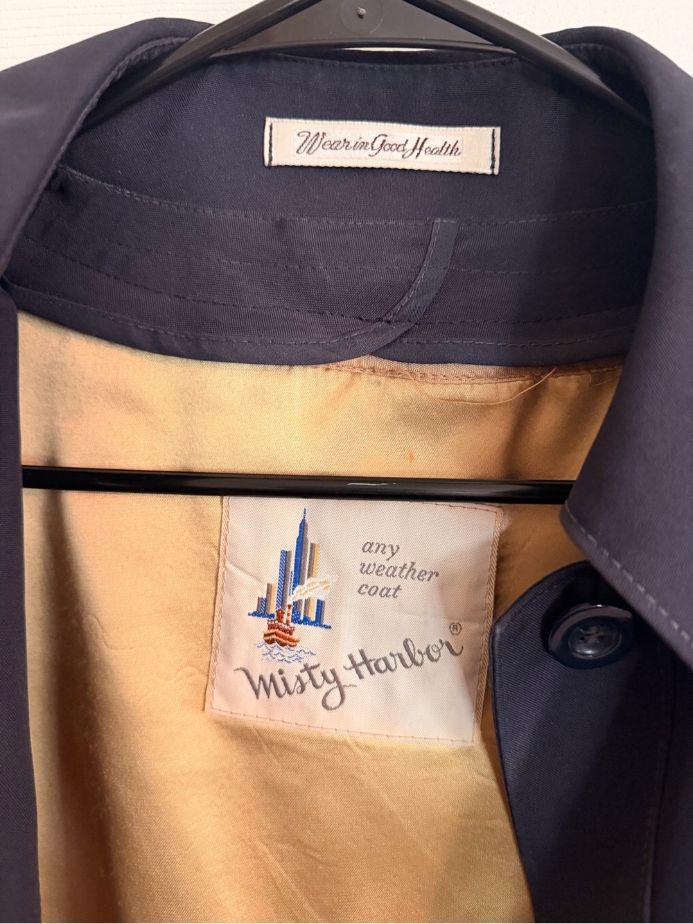 Vintage Navy Women's Trench Coat - Picture 3 of 6